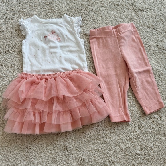 6M Bunny Carter’s Baby Clothes 1 Onesie, 1 Skirt, 1 Pants - Picture 2 of 10